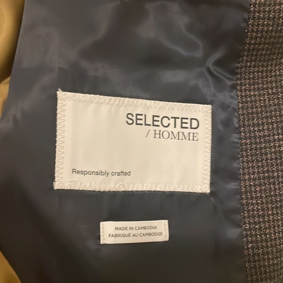 COPY - NEW SELECTED / Homme Slim Fit Sports Jacket Blazer, Colour Brownie/Hound… - Picture 4 of 6